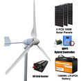 thumbnail image 3 of Generador de turbina eólica horizontal de 3 aspas, 3000 W, 24 V, 48 V, 96 V, con controlador de cargador MPPT y sistema inversor fuera de la red, 3 of 5