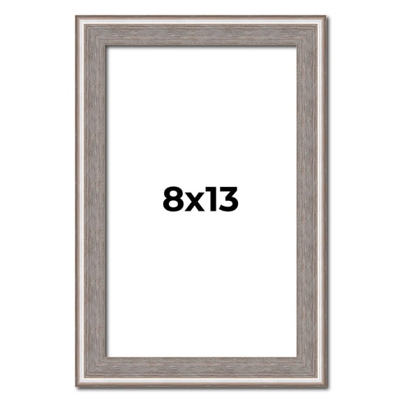 8x13 Frame Grey Real Wood Picture Frame Width 1.25 inches | Interior Frame Depth 0.5 inches | Hans