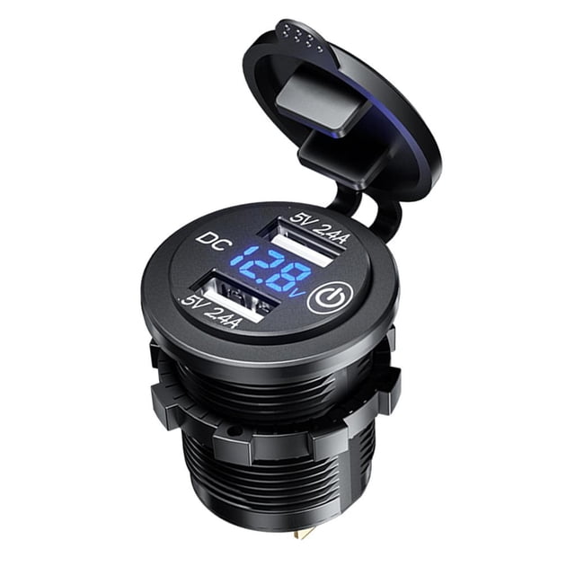 Adaptador de enchufe de encendedor USB dual Baoblaze Azul