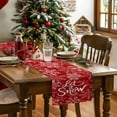 thumbnail image 4 of Winter Retro Snowflake on Red Table Runner 13x60in Non-Slip Cotton Linen Table Runners, Merry Christmas Dresser Scarves TableRunner for Dinner Kitchen Dining Wedding Party, 4 of 9