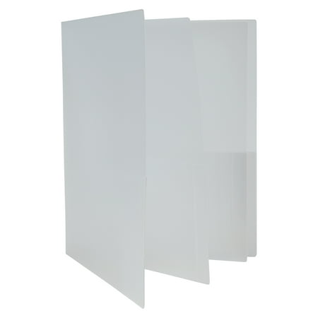JAM Paper & Envelope Heavy Duty Plastic Multi Pocket Folders, 6 Pocket Organizer, Clear, 2/Pack