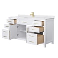 thumbnail image 3 of Wyndham Collection Beckett 66" Wood Single Bathroom Vanity in White/Brushed Gold, 3 of 6