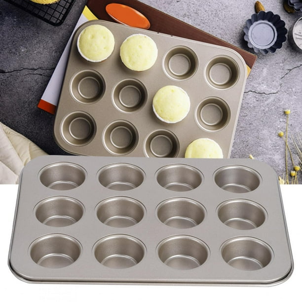 12 Cup Muffin Pan Cake Pans Non Stick Round Cake Mold Home Kitchen Cook DIY Cooking Tools Gold