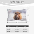 thumbnail image 4 of Sikiie Yak Print Plush Pillow Cover, Wrinkle-proof and Stain-resistant Pillow Protector without Pillow Core, Home Decoration-14"x20", 4 of 6