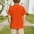 thumbnail image 5 of Viluyesy Boys Short Sleeve T-Shirt, Buttons Collar Solid Color Breathable Dressy School Uniform Tops Orange 5T, 5 of 8