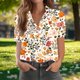 thumbnail image 1 of TaTaai Women's Lightweight Print Shirt Short Sleeve Collar Button Front Loose Fit Breathable Summer Chic Blouse Top Daily Office Wear Gift, 1 of 7