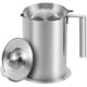 thumbnail image 1 of Colador y recipiente de grasa de acero inoxidable 304 Olla grande de almacenamiento de aceite de 1,8 l/1,9 cuartos de galón con tapa a prueba de polvo y mango de fácil agarre para tocino, cocina o, 1 of 6