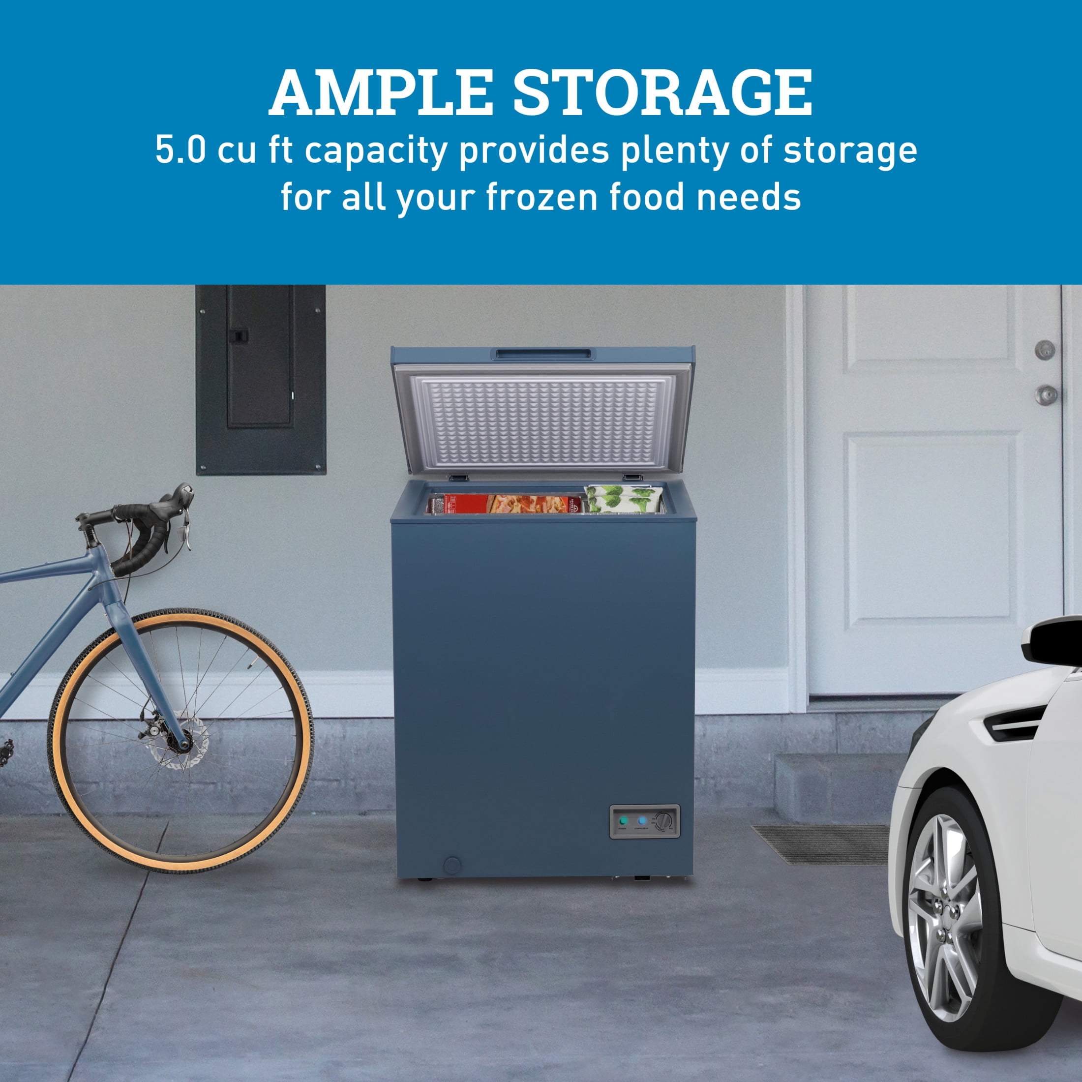 Avanti Garage Ready Chest Freezer, 5.0 cu. ft. Capacity, in Slate Blue (​AVCF50SB)