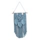 thumbnail image 2 of Tapiz de pared de macramé con borlas de hojas, decoración bohemia para pared, arte decorativo Azul, 2 of 9