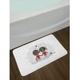 thumbnail image 2 of Love Bath Mat, Couple Holding Hands Winter Season Stars and Hearts Christmas Themed Cartoon, Non-Slip Plush Mat Bathroom Kitchen Laundry Room Decor, 29.5 X 17.5 Inches, Scarlet Cocoa Silver, Ambesonne, 2 of 2