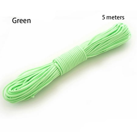 

3/5/10 Meters High quality Camping Equipment 7Strands Paracord Cords 550LB Luminous Rope Camp Glow Paracords Lanyard Ropes Survival Paracord GREEN 5 METERS