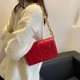 thumbnail image 4 of Bolsa Moda Mujer Geométrico Relieve Axila Bolso Cadena Solapa Bolsos (Rojo) JShteea Para Estrenar, 4 of 9