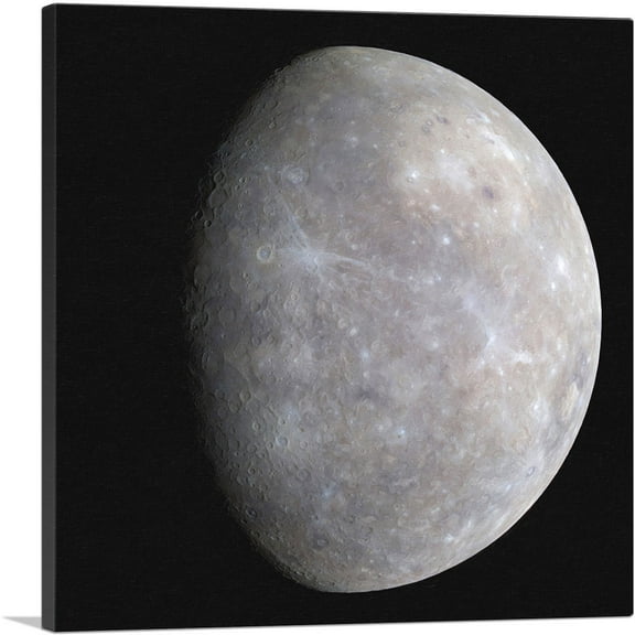 ARTCANVAS Planet Mercury Closest Planet to the Sun Canvas Art Print - Size: 18" x 18" (0.75" Deep)