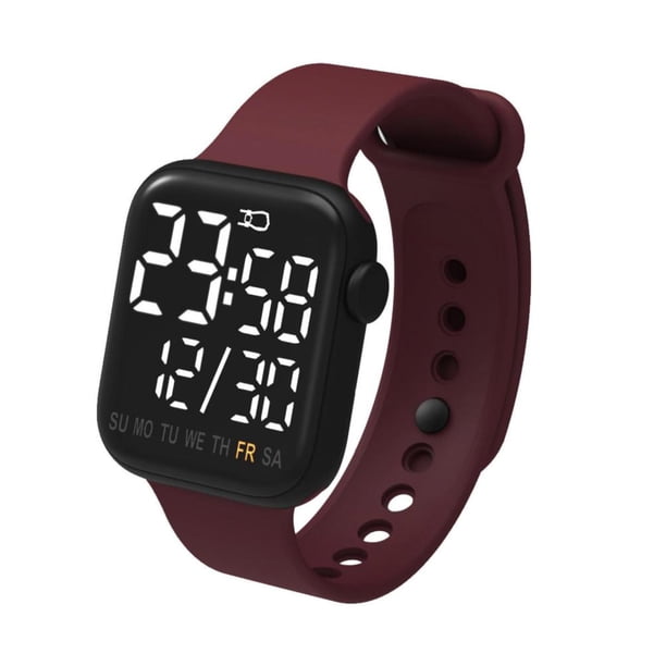 Reloj Deportivo Digital Led Reloj Electrónico Para Niños Impermeable Cómodo Reloj Cuadrado Con Pantalla Táctil Scienceny EL017232-06