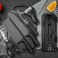 thumbnail image 2 of Magicorange 7-Piece Kitchen Knife Set with Cutting Board, Stainless Steel Kitchen Knives with PP Ergonomic Handle (Matte Black), 2 of 7