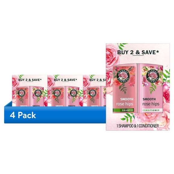 (4 pack) Herbal Essences Shampoo and Conditioner Set, All Hair Types, Rose Hips, 13.5 fl oz 2 Ct