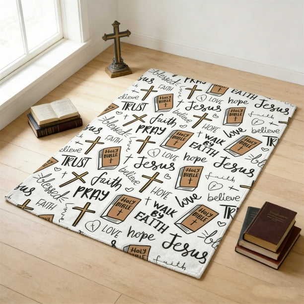 Manta suave y cálida inspirada en la Biblia | Diseño inspirador de las Escrituras | Manta decorativa acogedora para sala de estar y dormitorio | Regalo perfecto para la decoración espiritual del