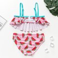 thumbnail image 2 of HAWEE Girls Floral Printing Bathing Suits Ruffle Flounce Two Piece Swimsuits, 2 of 7