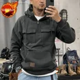 thumbnail image 3 of Sudadera con capucha para hombre, ropa masculina, sudadera con capucha para motocicleta, estética, media cremallera, alta calidad, oferta de bienvenida, ropa de calle de una pieza cálida, 3 of 5