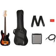 Squier Affinity Series PJ Bass Pack with Fender Rumble 15G Amp 3-Color Sunburst