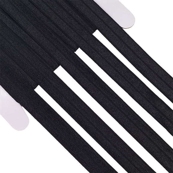 1 Set 10 Yards Flat Elastic Band Foldable Webbing Garment Sewing Accessories Black 5/8 inch(15mm)