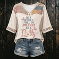 thumbnail image 2 of JINGTIAN Dolly V-Neck Shirt for Women Retro Country Music Graphic Tee Vintage Western Nashville Top Three Quarter Sleeve Concert Outfit, 2 of 5