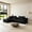 Black, variant on AUU Modular Corduroy Cloud Sectional Sofa with Cup Holders, USB Ports, Storage Box and Movable Ottoman, No Assembly Required, Convertible Sleeper for Living Room