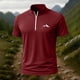 thumbnail image 1 of Blusa y camisa de manga corta con cuello alto para hombre, de verano, de color liso, ajustada, deportiva, con cremallera, de manga corta, con cuello alto., 1 of 5