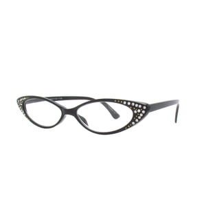 Rhinestone Colorful Cat Eye Reading Glasses R223 (Black, +2.25)