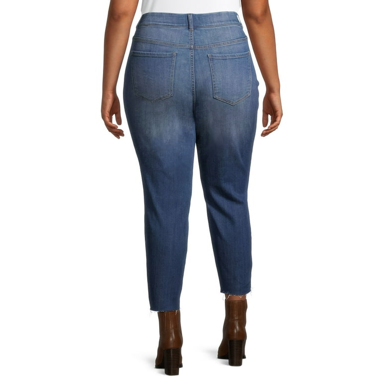 Plus size denim capris cheap stretch
