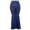 thumbnail image 5 of JDinms Women Bell Bottom Jeans Ripped Flared Jean Destroyed Stretchy Fake Denim Pants Plus Size, 5 of 5