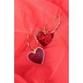 thumbnail image 3 of Ragstock Heart Charm Hoop Earrings, 3 of 4