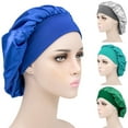 thumbnail image 3 of Chapeau de Sommeil Large Bandeau Élastique Satin Bonnet Extensible pour Femme, 3 of 10