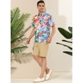 thumbnail image 4 of Lars Amadeus Camisas hawaianas de playa con botones estampados florales tropicales de verano para hombre Verde azul XXL Unique Bargains Camisas, 4 of 6
