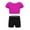 Rose Red, variant on DPOIS Kids Girls Crop Tops with Booty Shorts Athletic Tracksuit Workout Set Purple 3-4