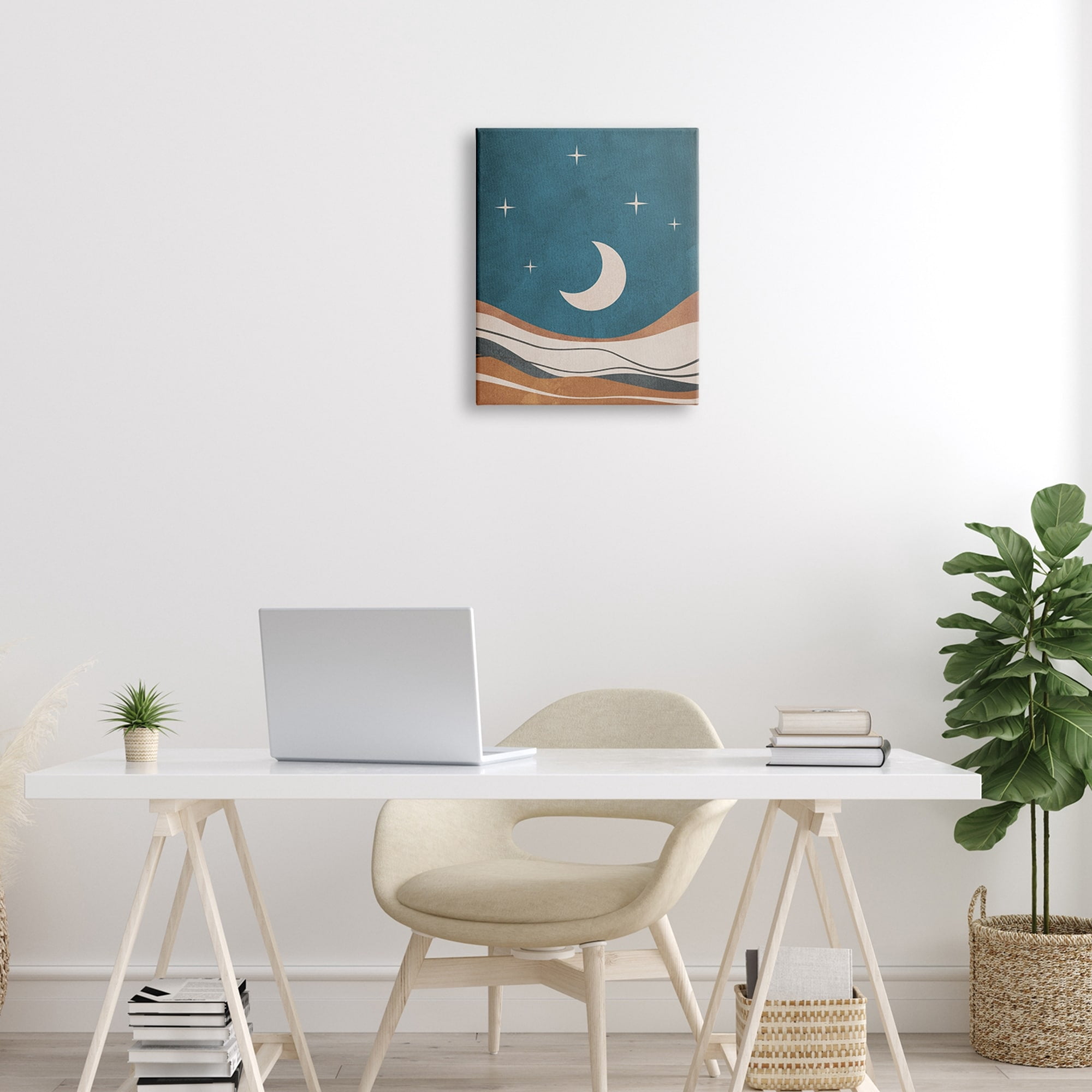 Stupell Industries Nighttime Moon Stars Abstract Desert Sands, 24 x 30, Design by JJ Design House LLC