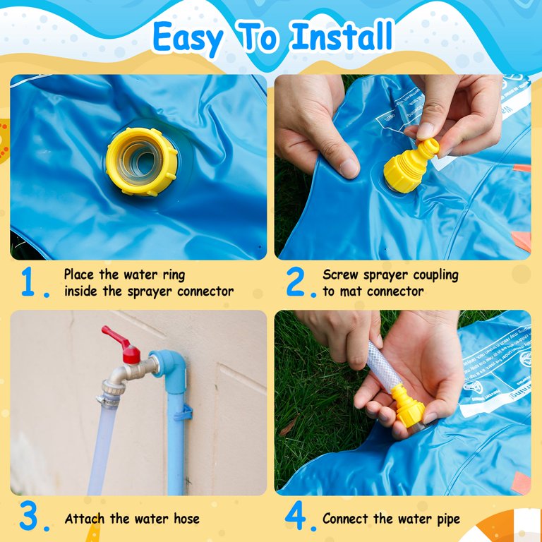 OGEDNAC 68" Splash Pad Sprinkler, Blue photo 4