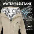 thumbnail image 5 of yardsong Women All-Season Rain Jacket Waterproof Hooded Lightweight Windbreaker with Striped Lining Multi Pocket for Outdoor & Travel Khaki,XL, 5 of 9