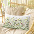 thumbnail image 4 of Spring Floral Pillow Covers, Linen Long Throw Pillow Case, Vintage Country Flowers Botanical Watercolor Holiday Pillow Protector Decorative Cushion Cover for Living Room/Bedroom 20" x 26", 4 of 8