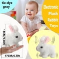 thumbnail image 2 of Juguete electrónico interactivo de Pascua: un conejito de peluche que suena con animación para caminar, orejas y nariz móviles, adecuado para niños pequeños y niños (versión blanca)., 2 of 6