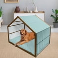 thumbnail image 2 of Abstract Pet House, Curly Bold Water Fishing Theme Summer Season Vacation Beach Seashore Swimming, Outdoor & Indoor Portable Dog Kennel with Pillow and Cover, 5 Sizes, Turquoise White, by Ambesonne, 2 of 4