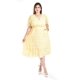 thumbnail image 1 of Vestido cruzado con textura Roman Fashion /Tallas Extras, 9234 (Amarillo) amarillo 38, 1 of 6