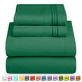 thumbnail image 2 of 1800 Thread Count 4 Piece Deep Pocket Egyptian Comfort Bedroom Bedding Sheet Set King Size Hunter Green Colour, 2 of 6
