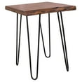 thumbnail image 2 of AmeriHome  Acacia Live Edge End Table with Hair Pin Legs, Brown & White, 2 of 5