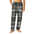 thumbnail image 2 of Havenx Pajama Pants Men Plaid Flannel Pajamas Pants 2025 Trendy Big and Tall Sleeping Pants Elastic Waist Straight-Leg Lightweight Lounge Pants,Black M, 2 of 6