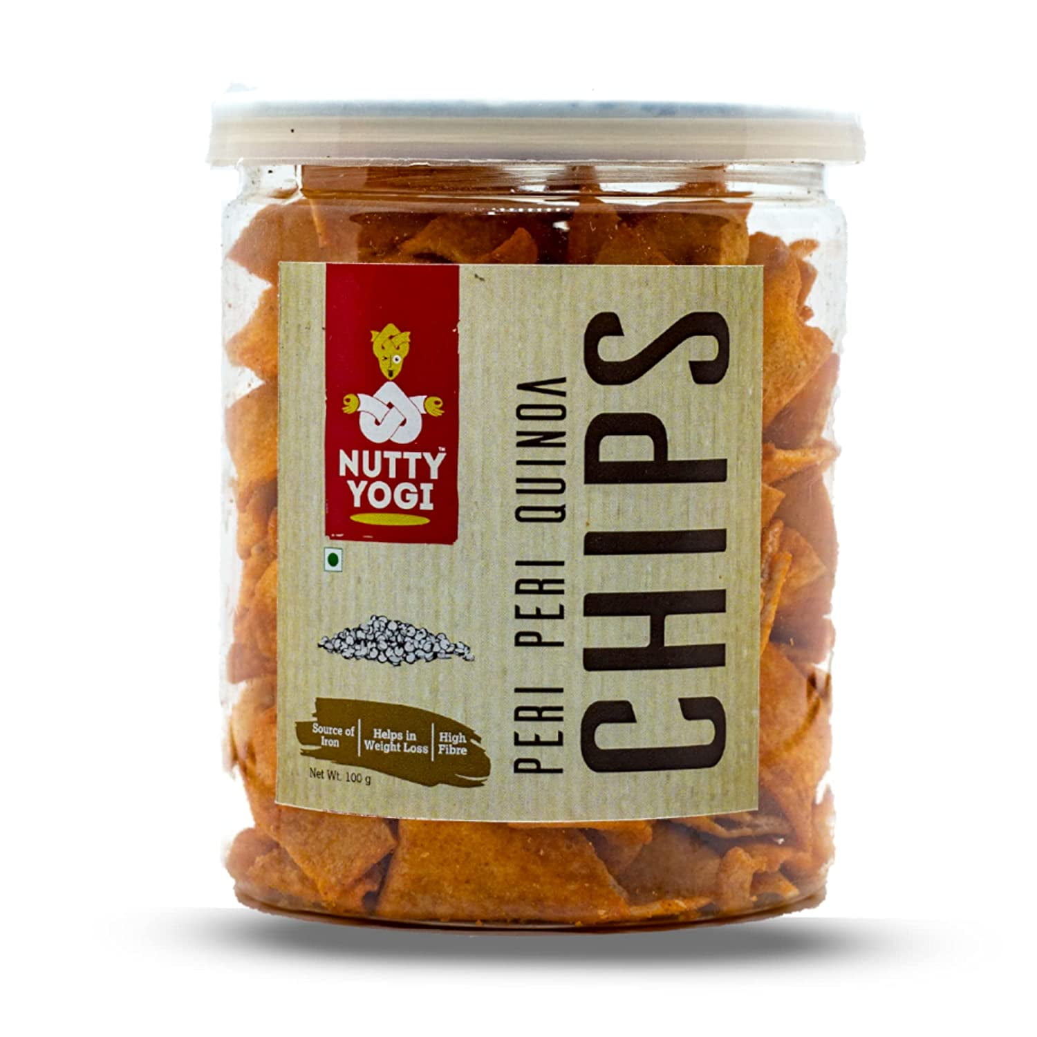 Nutty Yogi Peri Peri Quinoa Chips Healthy Snacks Namkeen Spicy No