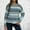 Blue, variant on Blmnix Crew Neck Sweater for Women Brown Striped Long Sleeve Womens Fall Clothes Pullover Ribbed Clothing