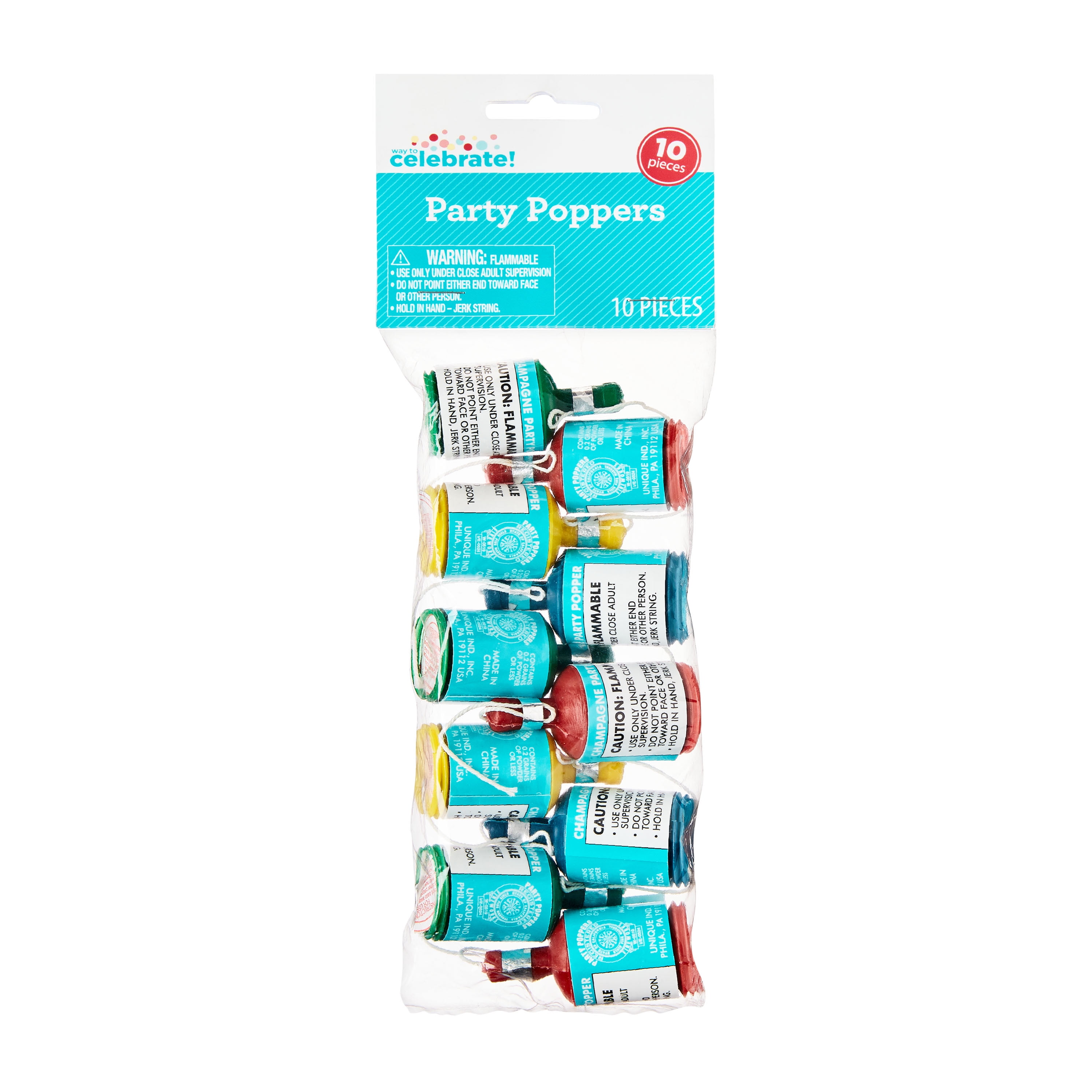 Party Poppers, 10 Pieces, by Way To Celebrate