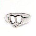 thumbnail image 6 of STERLING SILVER HEART PEACE SIGN RING, 6 of 8