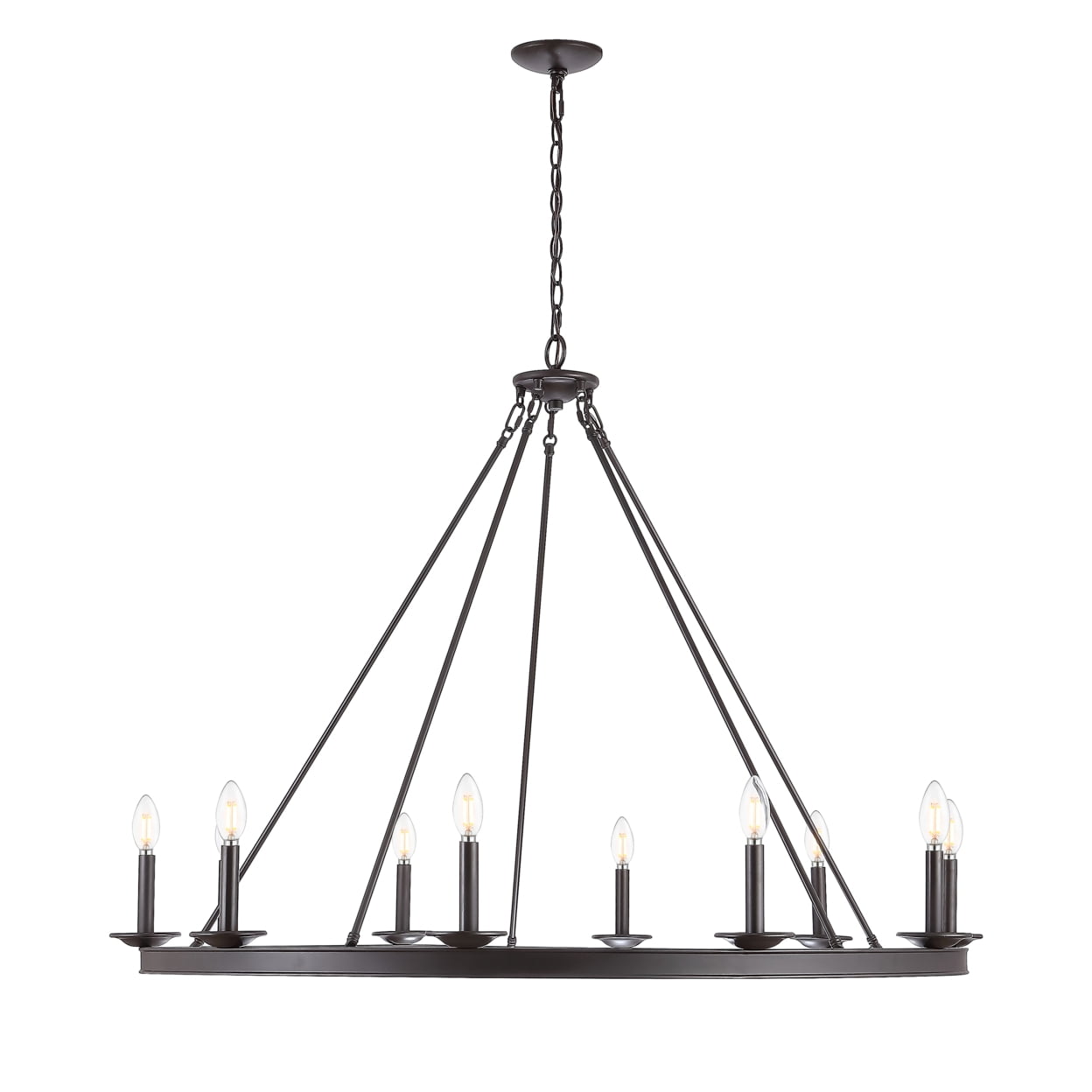 SAFAVIEH Telta 10 Light Industrial Adjustable Chandelier, Bronze Black
